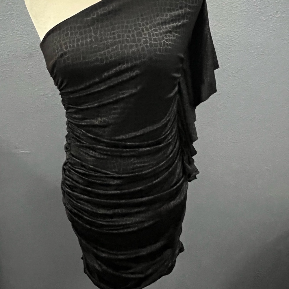 Candies One Shoulder Snake Skin Pattern Fitted Dress Sz Lg